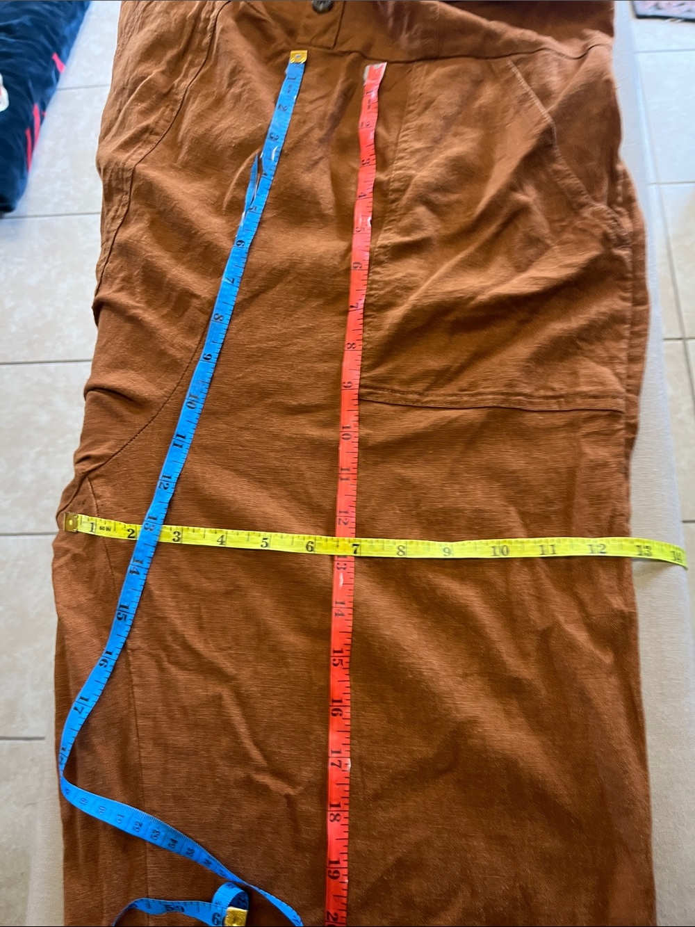 Old Navy Rust-Brown Wide-Leg Linen-Blend Jumpsuit with Buttons - Picture 11 of 16